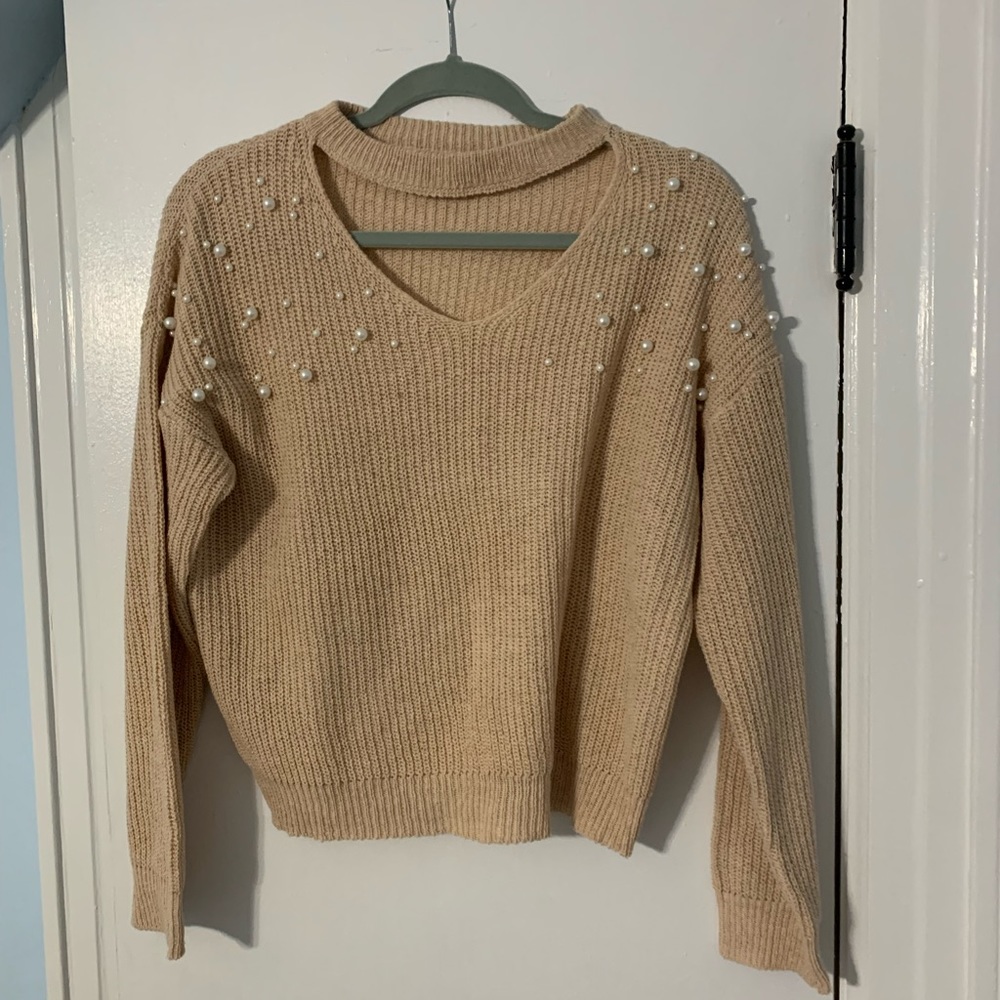Sweater with pearl detailing